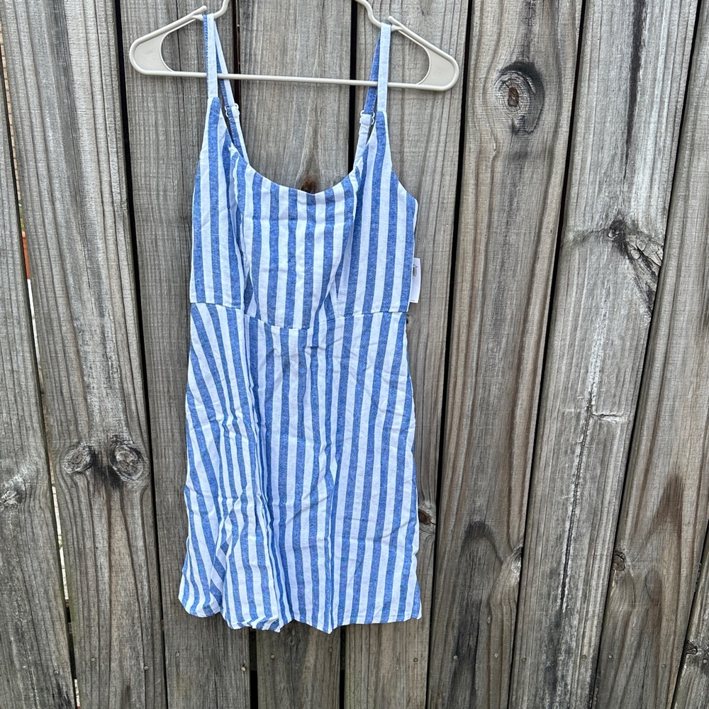 Chambray Blue and White Striped Dress